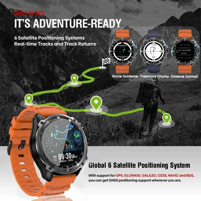 Xiaomi 2025 Smart Watch with Offline Maps 4GB Memory Video Player Military Sports Smartwatch Men 30m Swimming Waterproof AMOLED