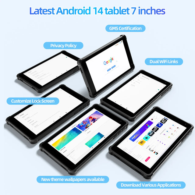 PRITOM Tablet 7" Android 14 Tablets, 8GB RAM(3+5GB Expand) 64GB ROM,