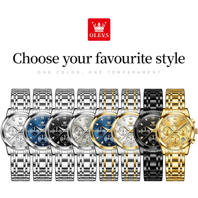 OLEVS Watches Woman 2858 New Multifunctional Quartz Wristwatch Waterproof Watches For Woman Set Bracelet Watch Original Reloj