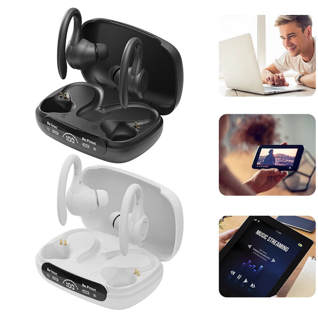 Wireless Headset Ear Hook Waterproof Fitness Earbuds Bluetooth-Compatible5.3 Noise Reduction Comfortable Sports Running Earbuds