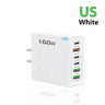 Multi Ports USB Charger 160W Type C Charger Fast Charging Phone Adapter For iPhone Samsung Xiaomi Huawei EU/US Plug Wall Charger