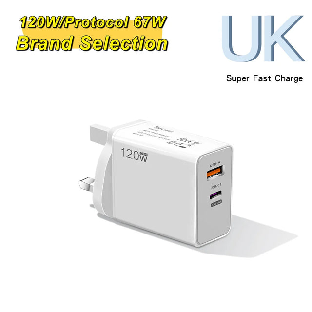 PD 120W Type C USB Fast Charge Phone Charger Data Cable Mobile Phone Power Adapter For iPhone Xiaomi Huawei Samsung Wall Charger