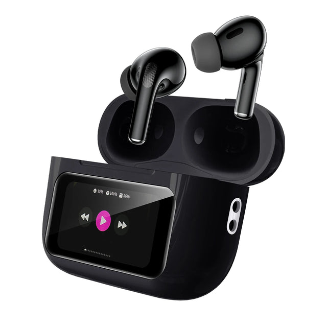 DESERTCAT Wireless Bluetooth Earphones with Display Screen HiFi Sound Low Latency Noise Reduction Headphones for iPhone Android