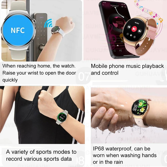 2025 New Lady Fashion Smart Watch women AMOLED HD Screen GPS Sport Heart Rate Bluetooth Call Waterproof Outdoor Smartwatch Women