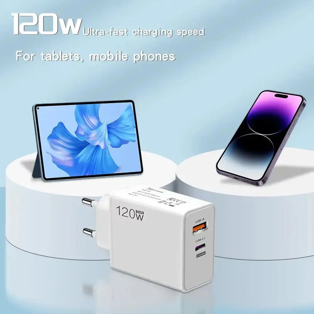 PD 120W Type C USB Fast Charge Phone Charger Data Cable Mobile Phone Power Adapter For iPhone Xiaomi Huawei Samsung Wall Charger