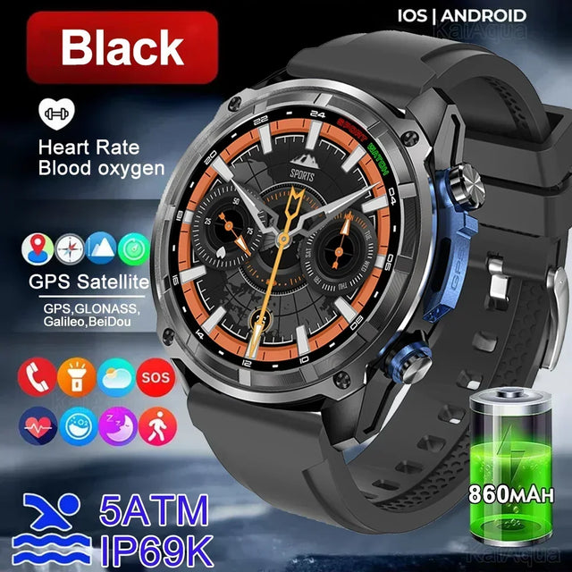 Xiaomi 2025 Smart Watch with Offline Maps 4GB Memory Video Player Military Sports Smartwatch Men 30m Swimming Waterproof AMOLED