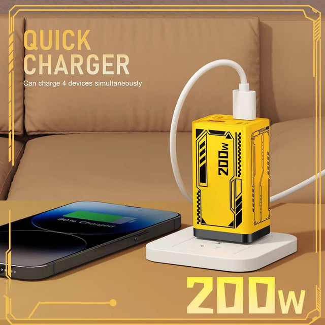 Xiaomi Origina 200W Charger Ultra Fast Charging 4 Ports GaN Wall Charger Usb-c Qc 3.0 Phone Charger Adapter For Samsung Iphone