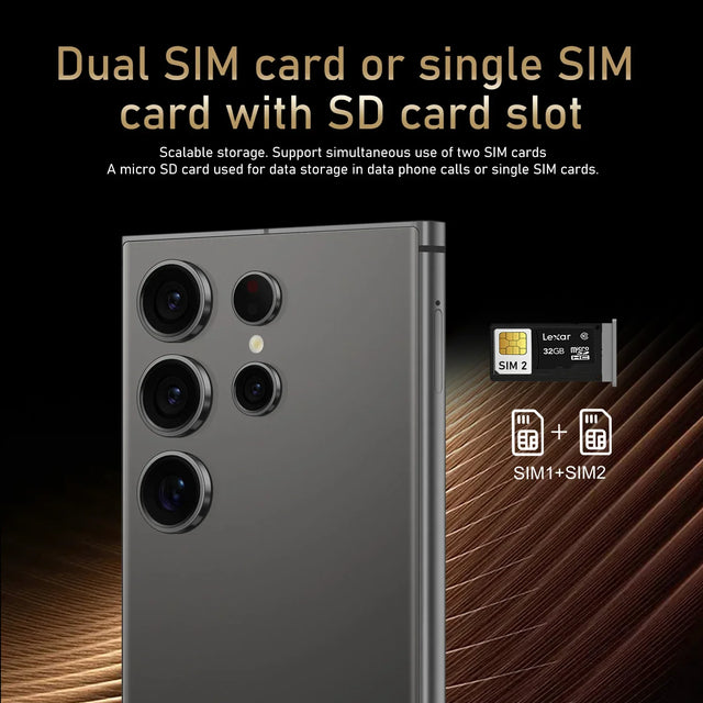2025 HOT S26 Ultra 7.3inch HD Global Edition Original Smart Dual Card 8000mAh Battery Facial Recognition Function