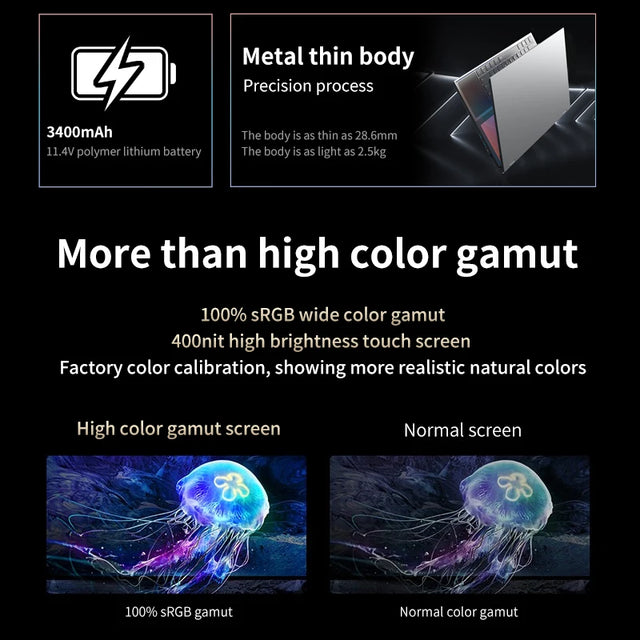 AKPAD Intel Core I7 9750H Dual Screen 16 Inch (14 Inch Touch Screen) Gaming Laptop Notebook Windows 10 11 Pro
