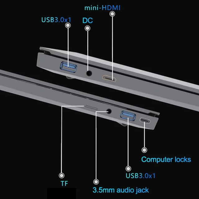 15.6" Ultra Slim Intel Core i7 6500U Laptop Computer Windows 11 16GB