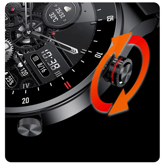 NFC Bluetooth Call Smart Watch Men AOMLED390*390 HD Color Screen Rotation Button Fitness Tracker IP68 Waterproof SmartWatch Men