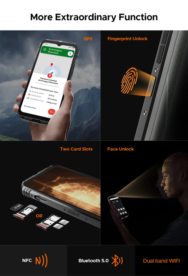 Global Version DOOGEE S Punk Pro Rugged Phone LED Light Effect 8GB RAM 512GB ROM 6.6” FHD+ 90Hz 10800mAh Battery Android 14 NFC