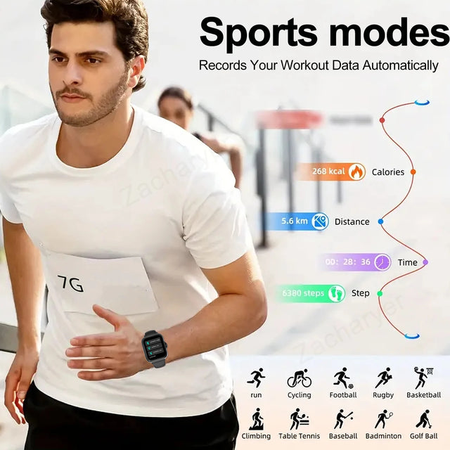 Sports Watches Smartwatch Bluetooth Call Touch Dial for Android iPhone Music Fitness Tracker Sports Watches