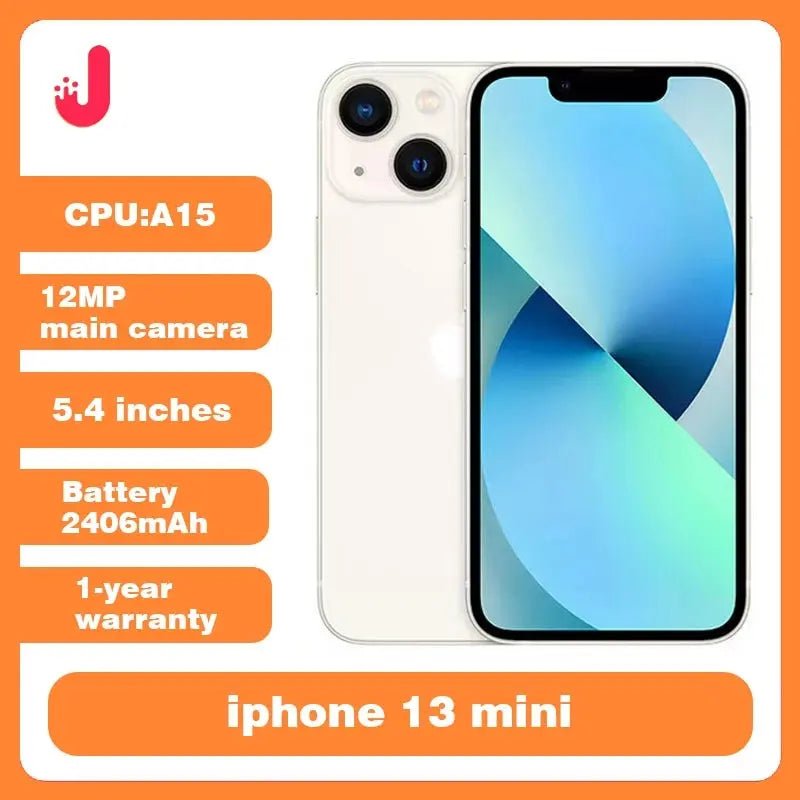 Apple iPhone 13 Mini Original unlock 5.4' Super Retina XDR Display 4GB RAM 128/256GB A15 Bionic Chip 5G Used Cellphone - Emart