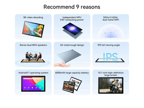 (Clearance) LeoPad10S Tablet Android 11 10.1 Inch 4 - Cores 4GB RAM 32GB ROM 1280x800 IPS 6000mAh Dual Camera Type - C Metal Body - Emart