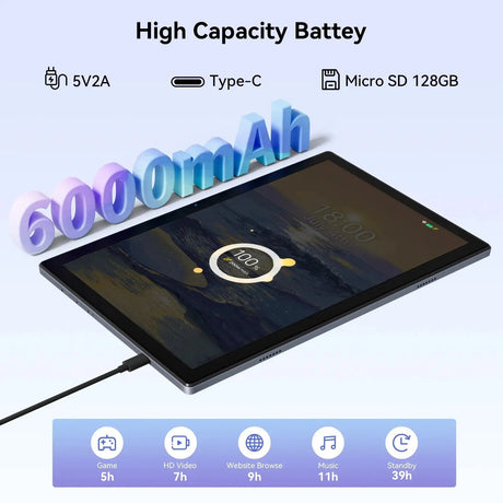 (Clearance) LeoPad10S Tablet Android 11 10.1 Inch 4 - Cores 4GB RAM 32GB ROM 1280x800 IPS 6000mAh Dual Camera Type - C Metal Body - Emart