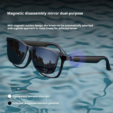 Real-time interpretation feature of G11 Bluetooth Smart AI Translation Glasses with stylish sunglasses design.
