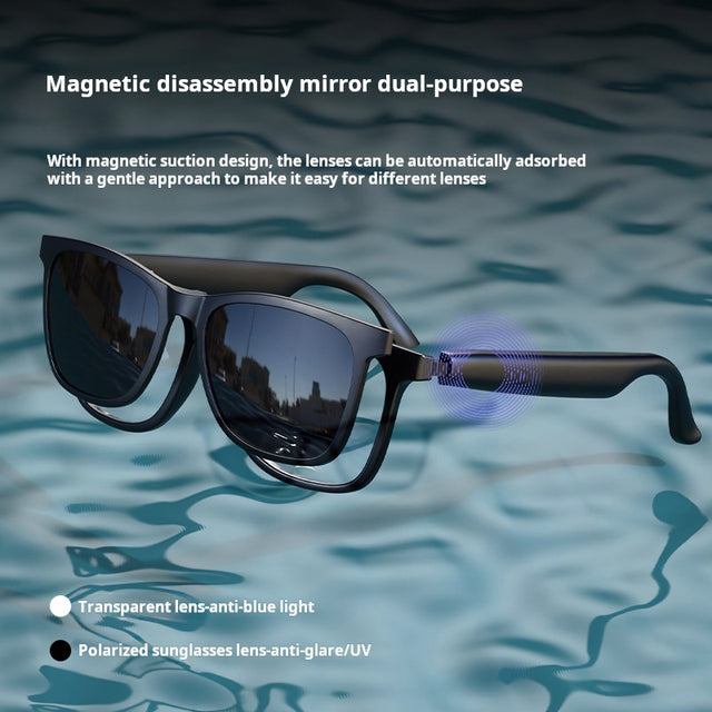 Real-time interpretation feature of G11 Bluetooth Smart AI Translation Glasses with stylish sunglasses design.